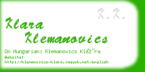 klara klemanovics business card